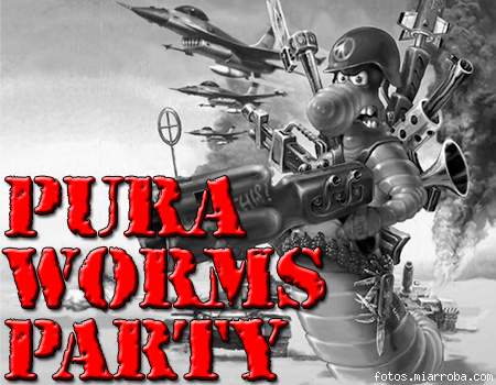 logo pura worms party