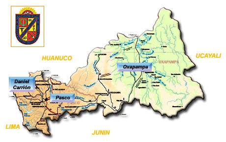 MAPA DEL DEPARTAMENTO DE PASCO