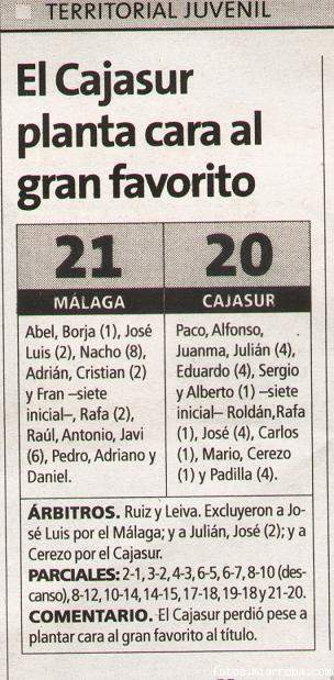 1 jornada territorial juvenil