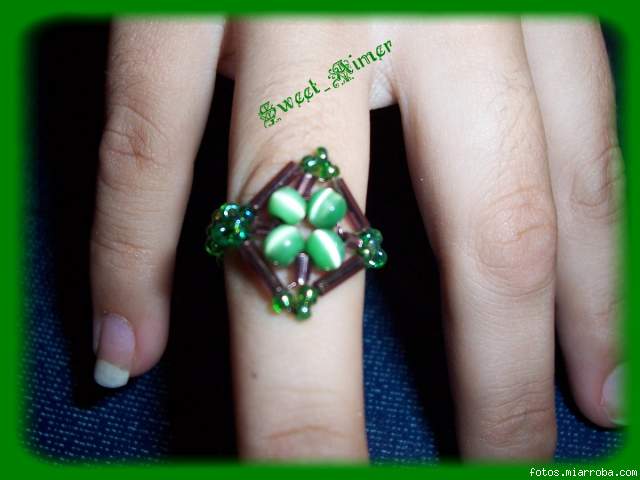 anillo verde diamante
