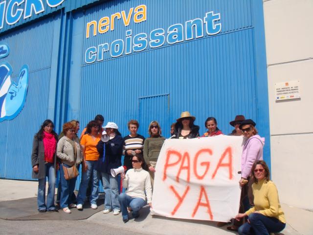 Mujeres de Croissant en huelga