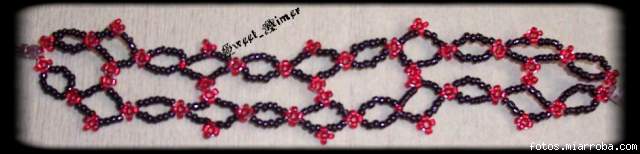 Pulsera doble roja - negra