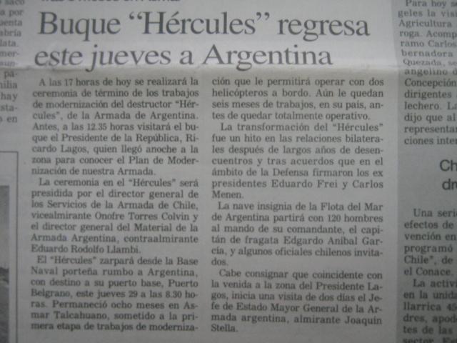 Hercules regresa a Argentina