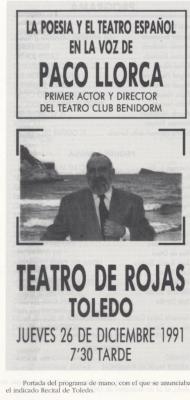 Programa Recital en Teatro De Rojas