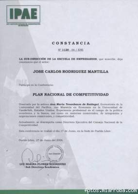 segunda Certificacion  de Conferenia en IPAE