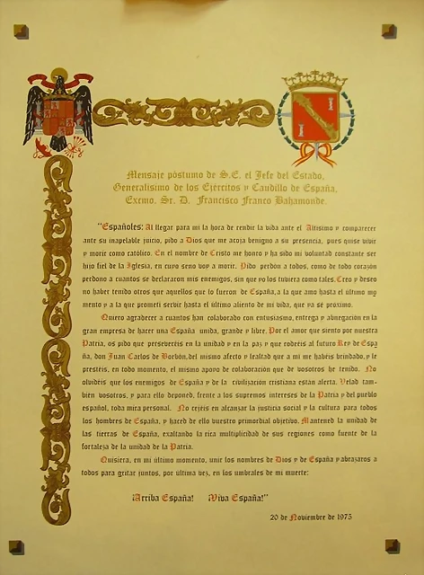 EL TESTAMENTO DE FRANCO EL TESTAMENTO DE FRANCO