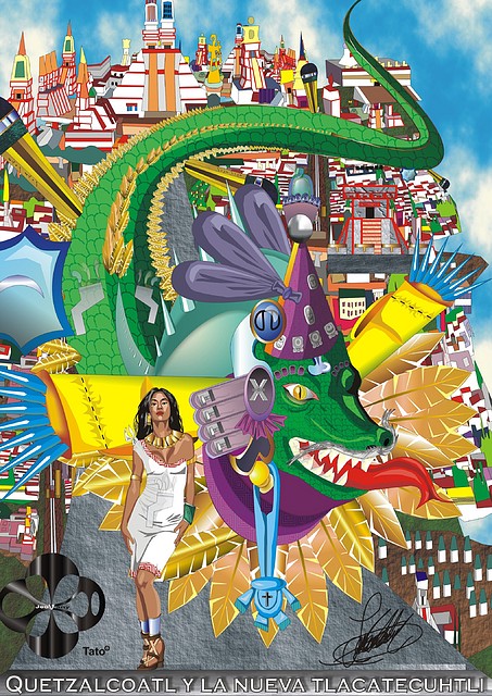 dragon y reina azteca.