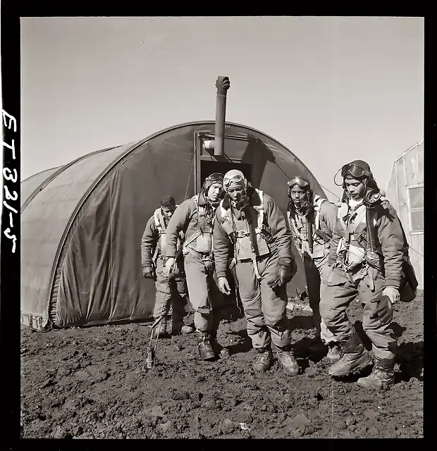 Pilotos de combate del 332 escuadrn   en la WWII con base en Ramitelli en Italia