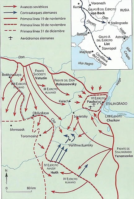 Mapa de Stalingrado.