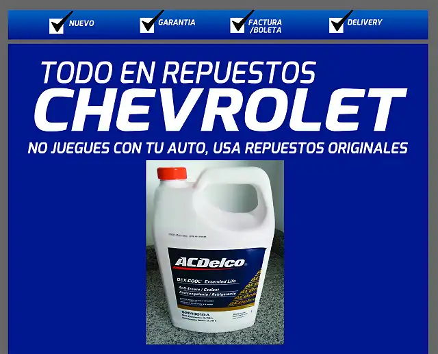 Plantilla Refrigerante Acdelco Galon