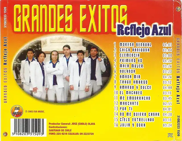 Reflejo Azul - Grandes Exitos (2003) Trasera