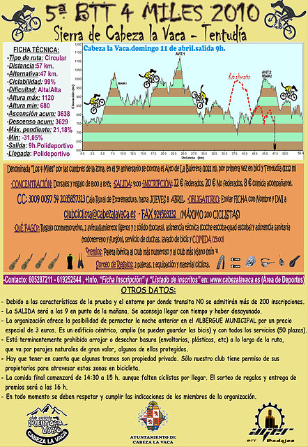 hoja informativa ruta cabeza la vaca