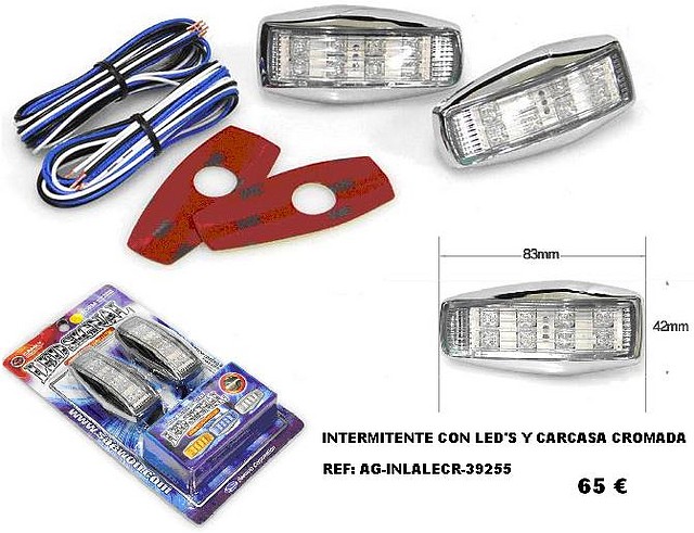 intermitente lateral con led cromado.AG-INLALECR-39255.Doctc