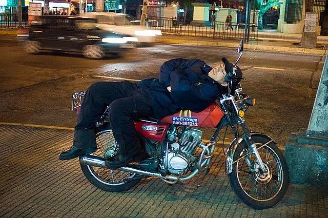 dormir en moto