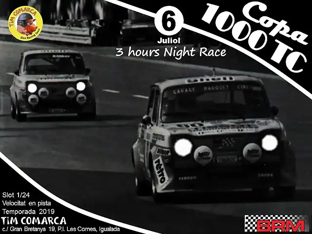 Cartell Copa 1000 - cursa nocturna 3h