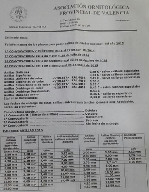 convocatorias ANILLAS 2015 FOCVA