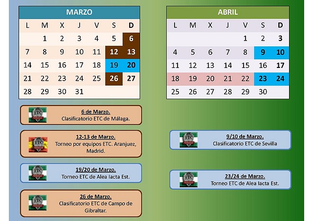 Calendario marzo-abril