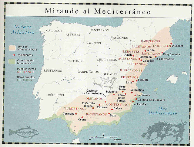 Mapa influencia Iberica 300 a C.