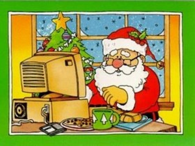 papa noel contestando desde el pc