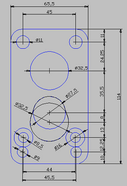 cotas placa carburador