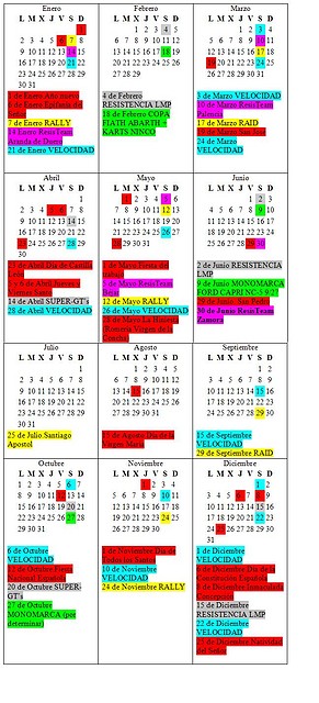 Borrador Calendario ZaSlot 2012