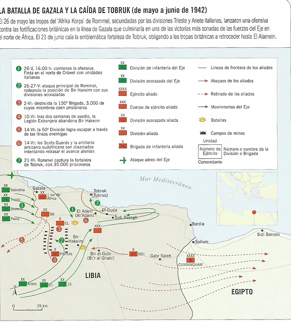 Mapa Gazala y Tobruk