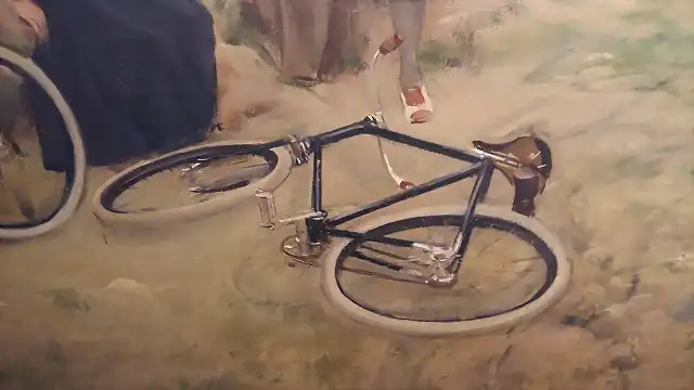 R Casas El descans dels ciclistes Detall 1896