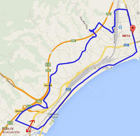 MAPA CIRCUITO SAVONA