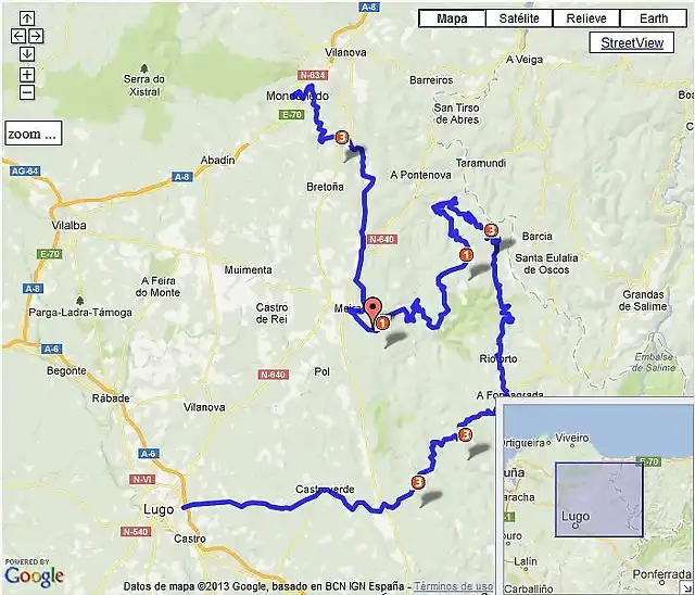 Lugo - Mondonedo ruta