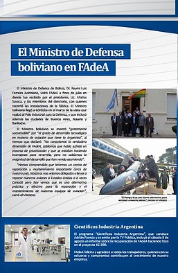 MinDef Boliviano en FAdeA