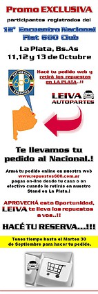 PROMO 12mo Encuentro Nacional Fiat 600 Club LA PLATA - Home Web