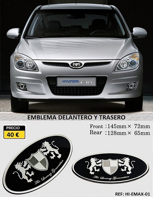 emblema delantero y trasero luxury.HI-EMAX-01.Hi-motors