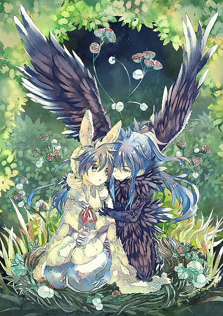 rabbit_and_raven_by_kaze_hime