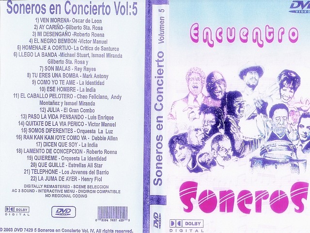 Soneros En Concierto Vol.5 - Caratula DVD