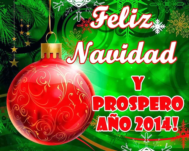 Imagen con frase feliz navidad y prospero a?o 2014