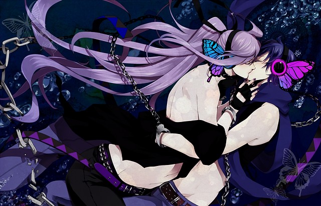 44783 - 2boys chains kaito kamui_gakupo kissing magnet vocaloid 44783 - 2boys chains kaito kamui_gakupo kissing magnet vocaloid