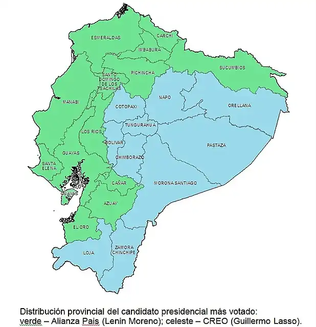 EleccionesEcuadorMapaFeb17