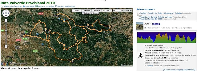 Recorrido Provisional Ruta Valverde 2010