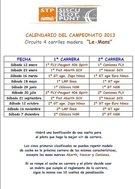 Calendario Le-Mans Calendario Le-Mans