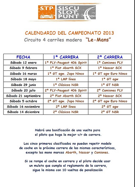 Calendario Le-Mans Calendario Le-Mans