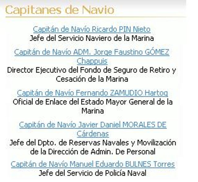 MGP. Capitanes de Navio