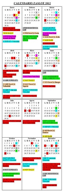 Borrador Calendario ZaSlot 2012-2