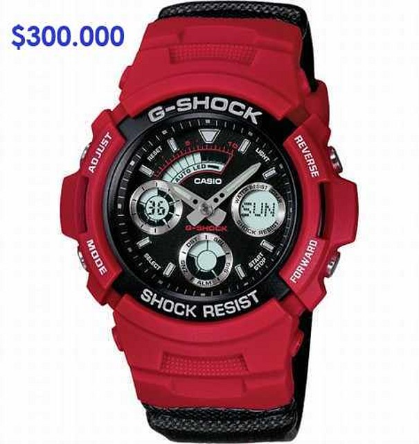 CASIO G SHOCK AW 591 RL $300.000