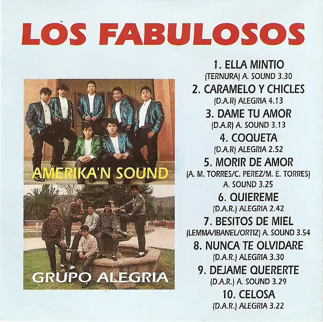 Calipso Records - Los Fabulosos Amerikan Sound Y Alegria (1996) Contra Portada