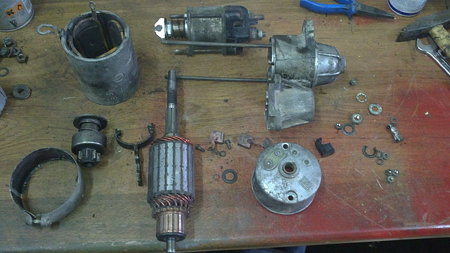 motor de arranque sucio