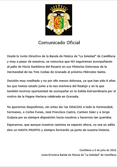 Comunicado Oficial