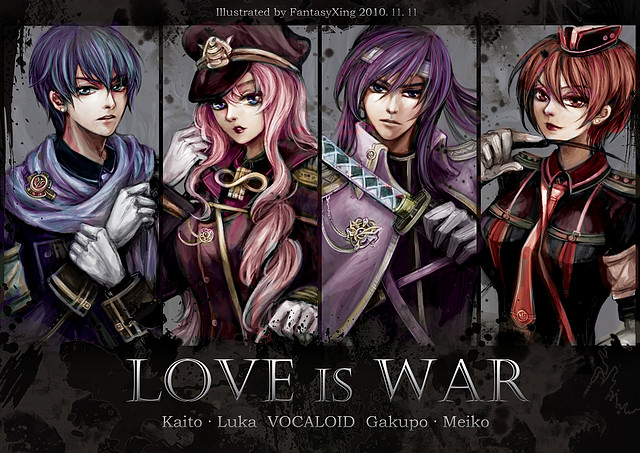 Konachan.com - 87703 blue_eyes blue_hair fantasyxing gloves hat kaito kamui_gakupo meiko pink_hair purple_hair red_eyes red_hair sword tie uniform vocaloid weapon Konachan.com - 87703 blue_eyes blue_hair fantasyxing gloves hat kaito kamui_gakupo meiko pink_hair purple_hair red_eyes red_hair sword tie uniform vocaloid weapon