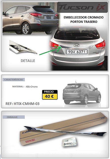 embellecedor cromado porton trasero.HTIX-CMHM-03.Hi-motors
