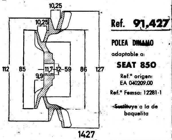 polea dinamo seat 850