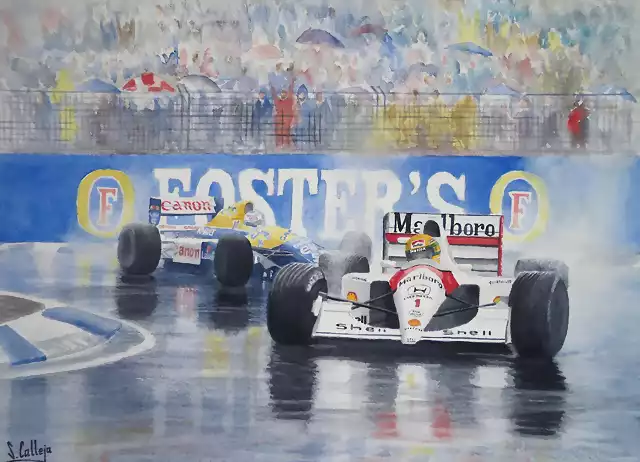 F1 Senna y Mansell, GP Australia 91 38x28